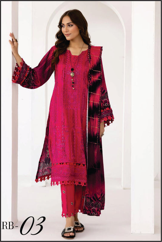 Ladies EMBROIDERED Printed Suit by Rang Barang