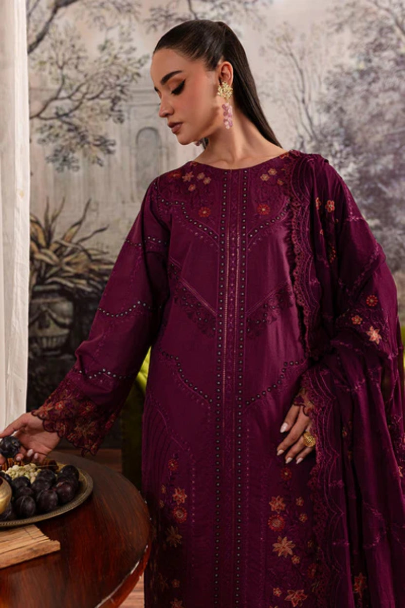 Ladies Unstitched Embroidered Karandi Suit by Marjjan - Winter