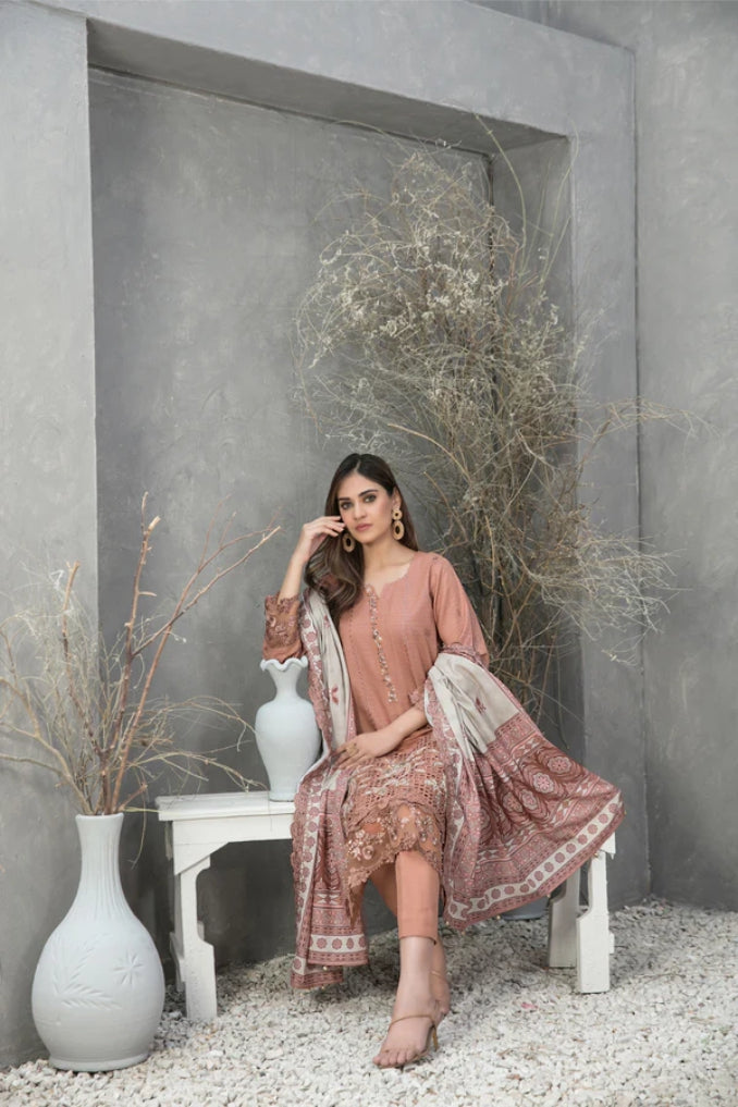 Tawakkal Dimah Embroidered Zari Khaddar Suit - winter 2024