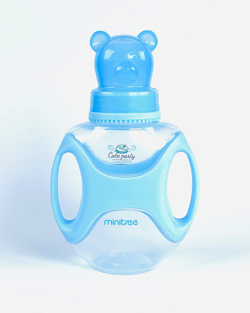 Baby Feeder Bottle with Dual Handles and Bear-Shaped Cap