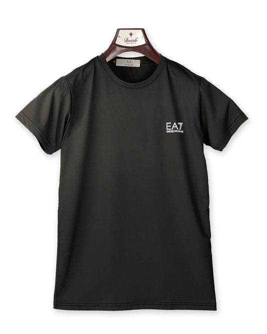 Men's Premium Skin Color Round Neck T-Shirt – EA7 Style Casual Wear