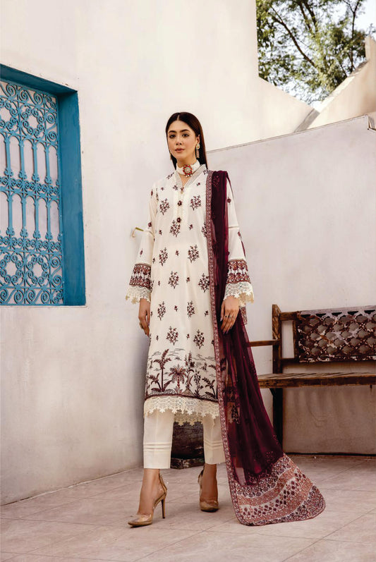 Ladies EMBROIDERED LAWN SUIT Mahees exclusives collection