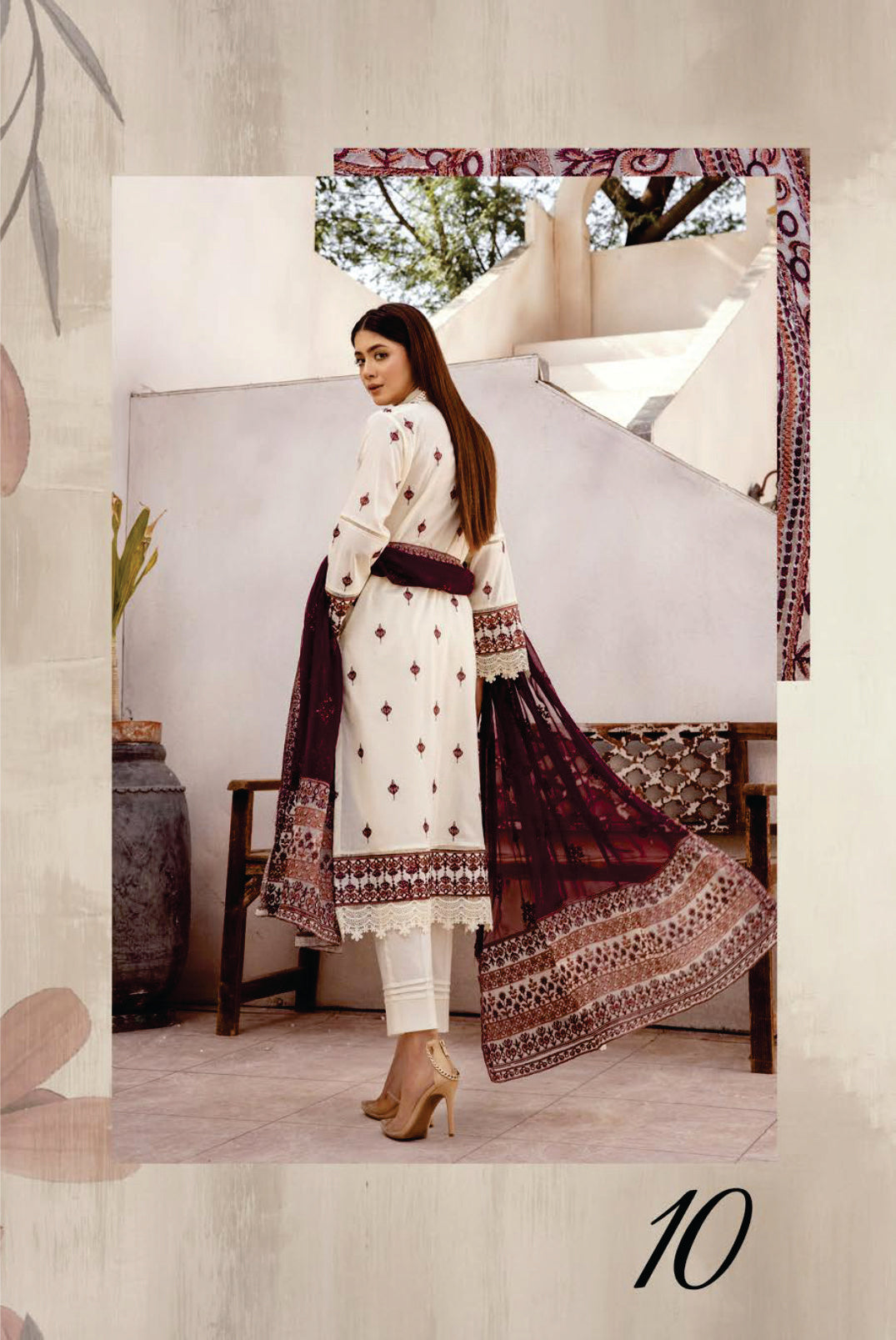 Ladies EMBROIDERED LAWN SUIT Mahees exclusives collection