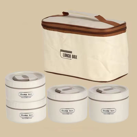 Bento Style Multi Container Lunch Box Set with Insulated Bag