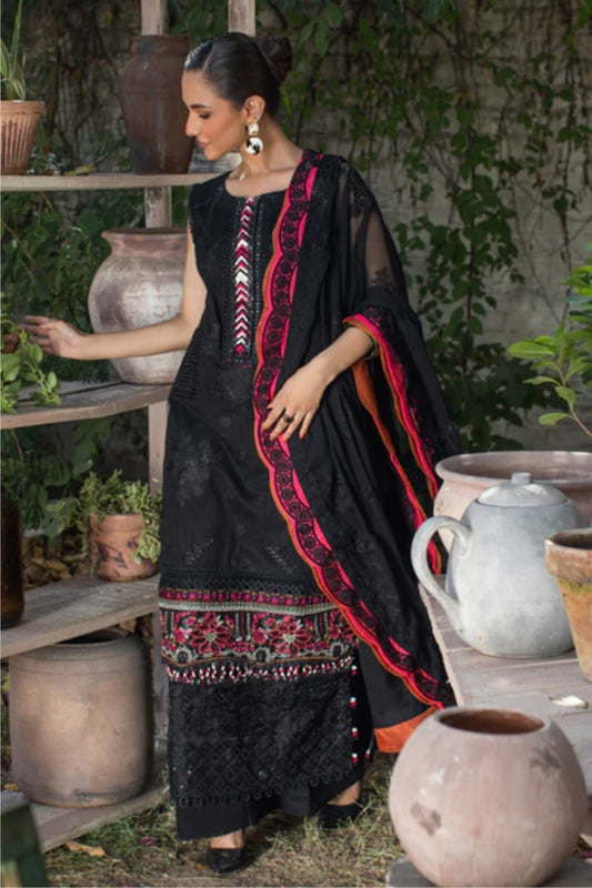 Ladies Unstitched Embroidered Lawn Suit by Marjjan