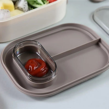 Lunch Box - stainless steel lunch box with sauce container