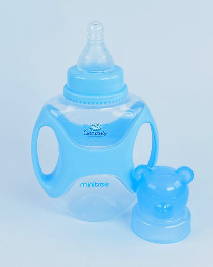 Baby Feeder Bottle with Dual Handles and Bear-Shaped Cap