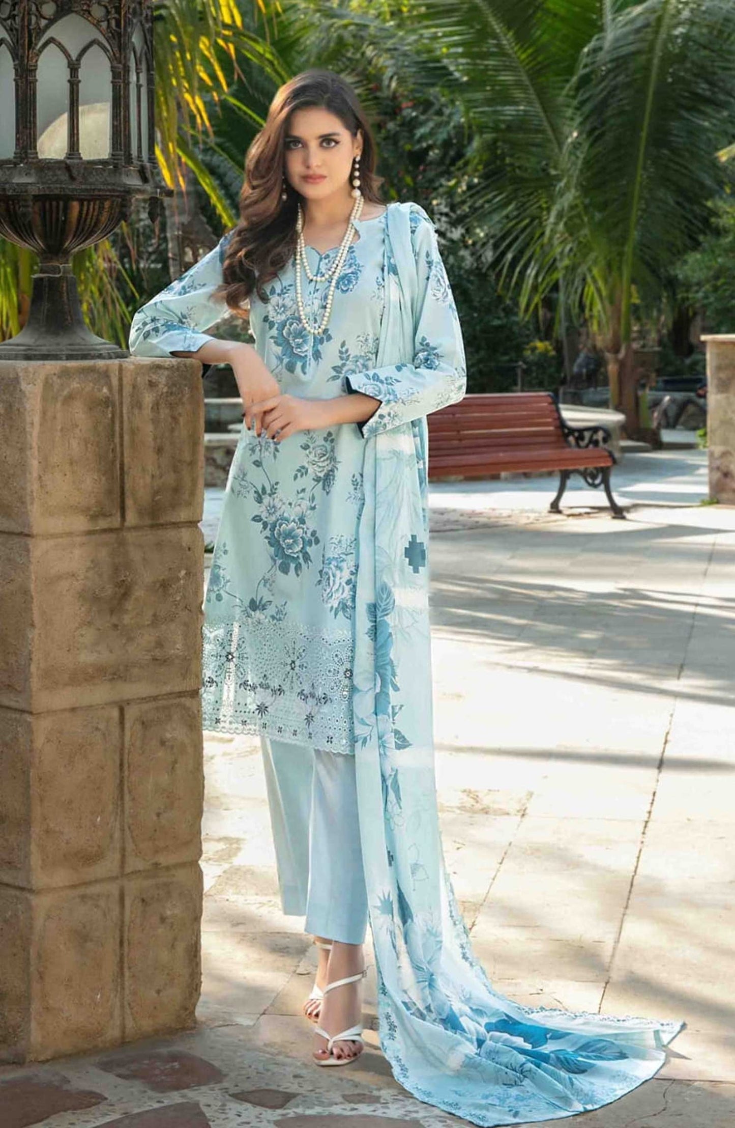 Tawakkal Digital Print Cutwork Dupatta - D1242