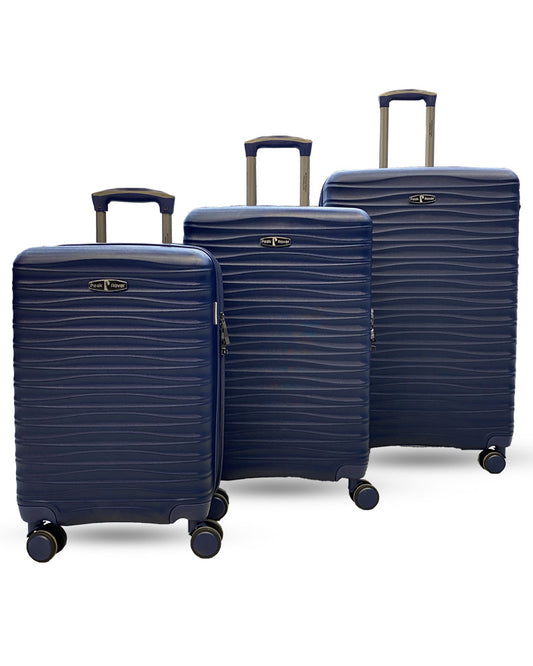 Peak Rover Navy Blue Hard Shell Luggage Set – Lightweight Expandable Spinner Trolleys