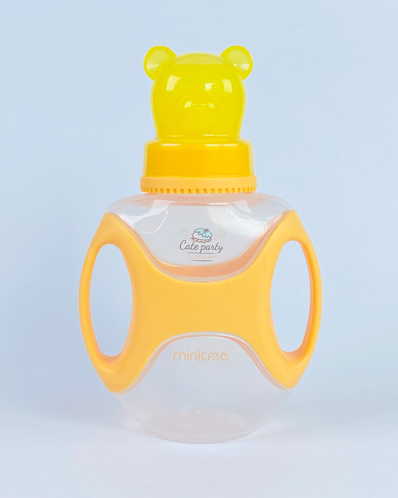 Baby Feeder Bottle with Dual Handles and Bear-Shaped Cap
