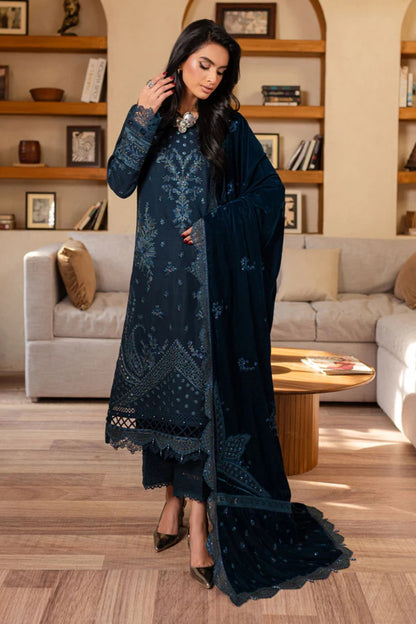 NUREH UNSTITCHED VELVET SHAWL SUIT - WINTER