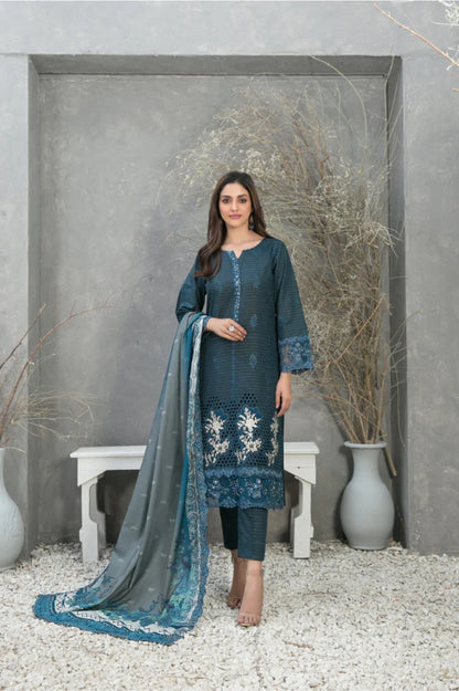 Tawakkal Dimah Embroidered Zari Khaddar Suit - winter 2024