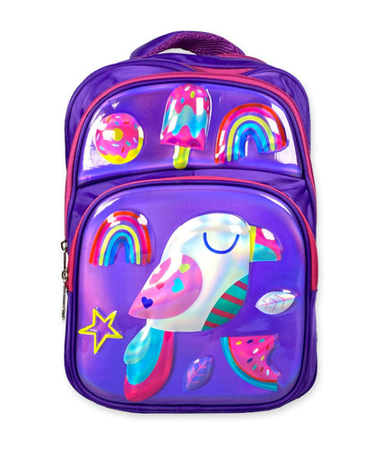 Colorful Bird Design Girls School Backpack