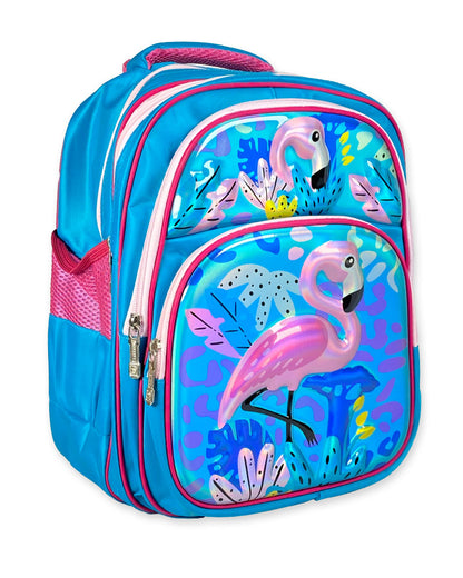 Flamingo Print Girls School Backpack