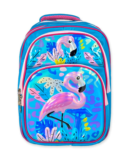 Flamingo Print Girls School Backpack
