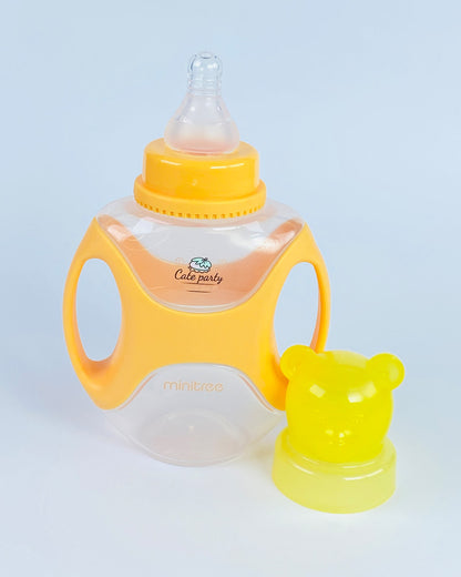 Baby Feeder Bottle with Dual Handles and Bear-Shaped Cap