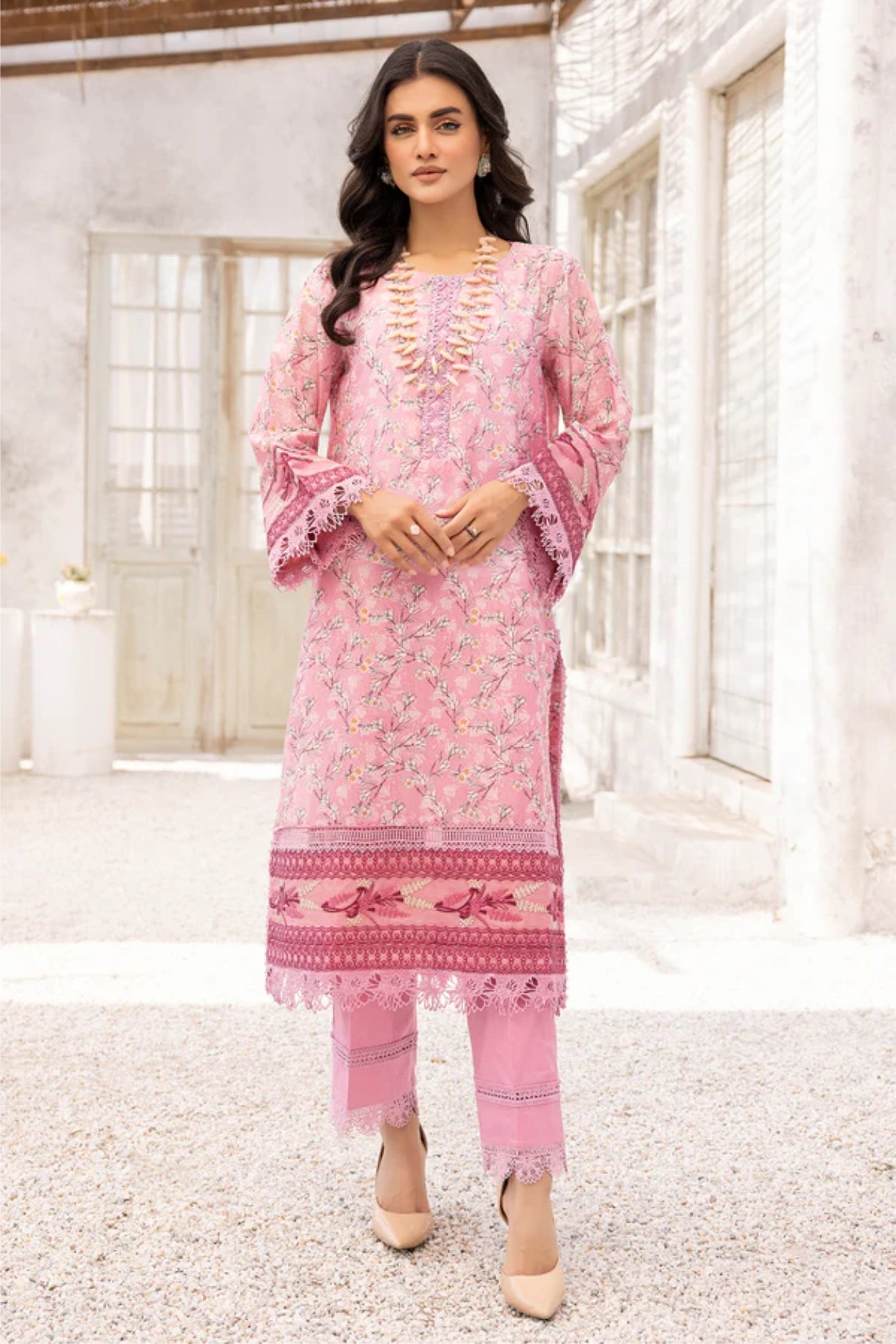 Ladies 2 Piece Embroidered Printed Lawn Suit by Johra