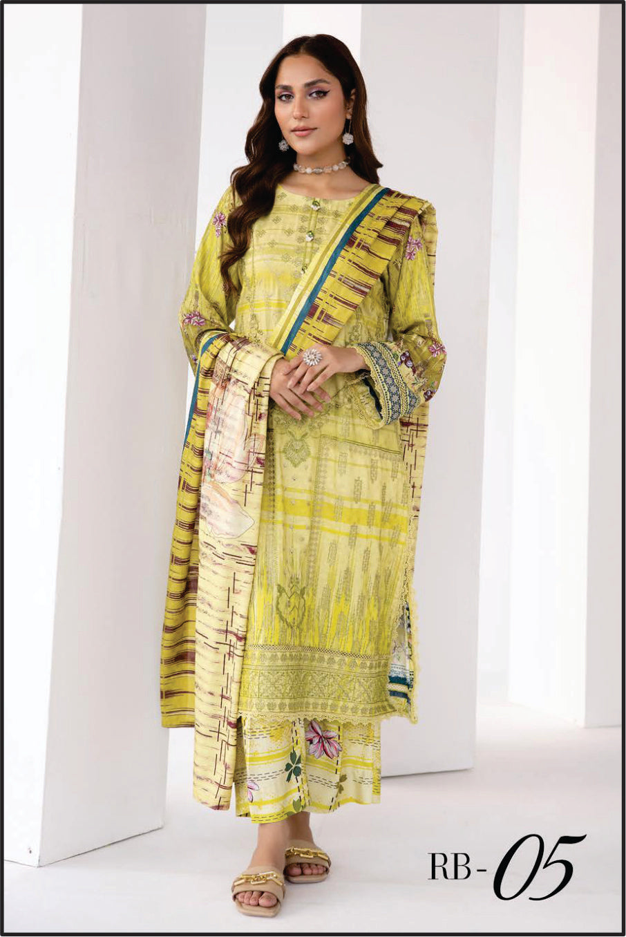 Ladies EMBROIDERED Printed Suit by Rang Barang