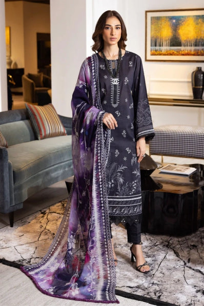 Ladies Printed And Embroidered Lawn Suit By Nureh