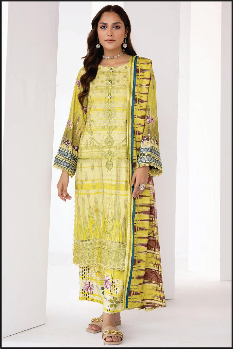 Ladies EMBROIDERED Printed Suit by Rang Barang