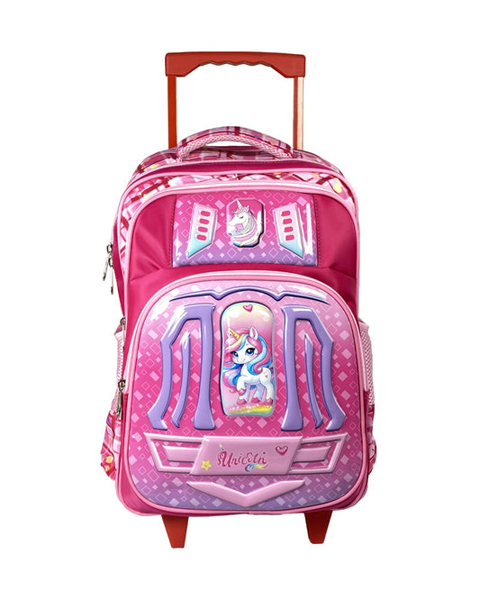 Cute Unicorn Trolley School Bag for Girls