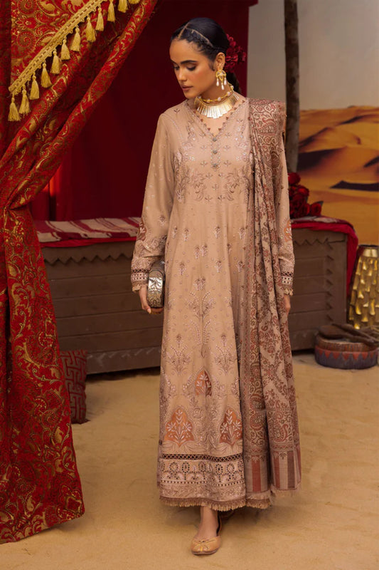 Nureh 3pc EMBROIDERED DHANAK with WOOL SHAWL Suit - Winter