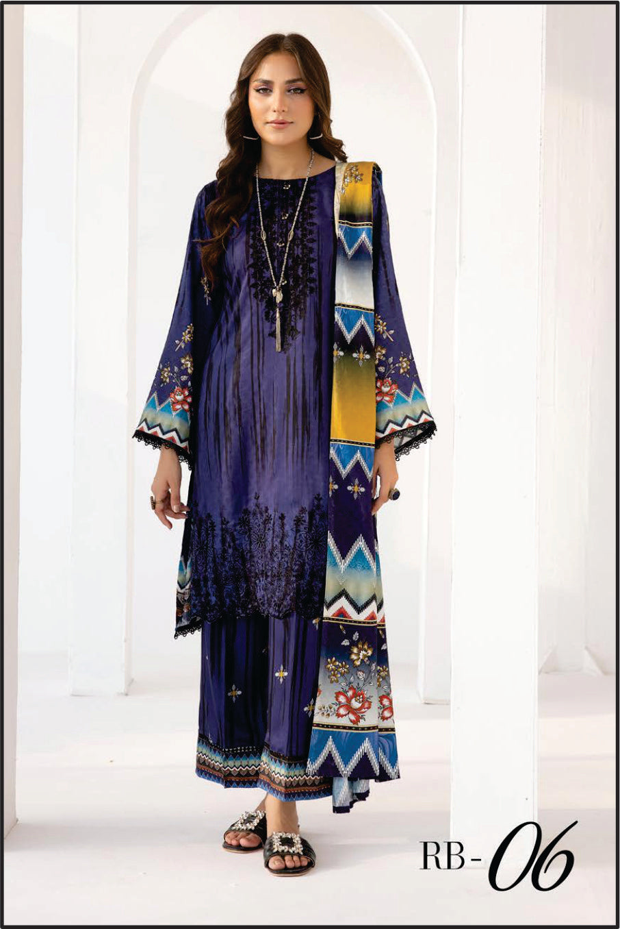 Ladies EMBROIDERED Printed Suit by Rang Barang