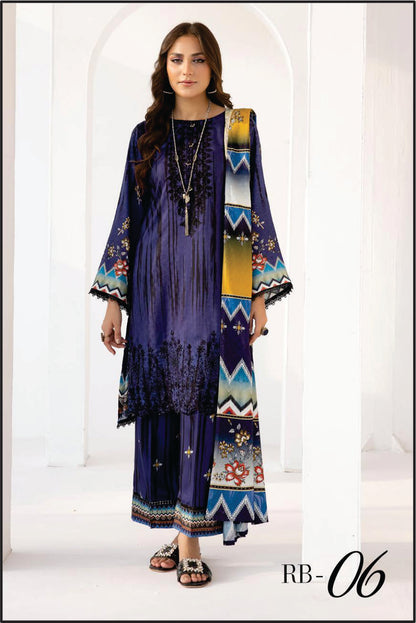 Ladies EMBROIDERED Printed Suit by Rang Barang