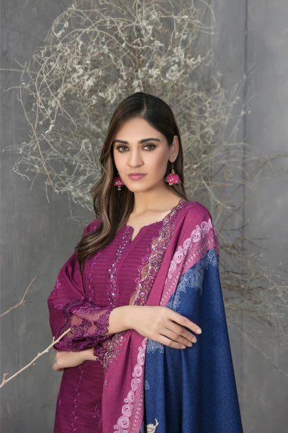 Tawakkal Dimah Embroidered Zari Khaddar Suit - winter 2024