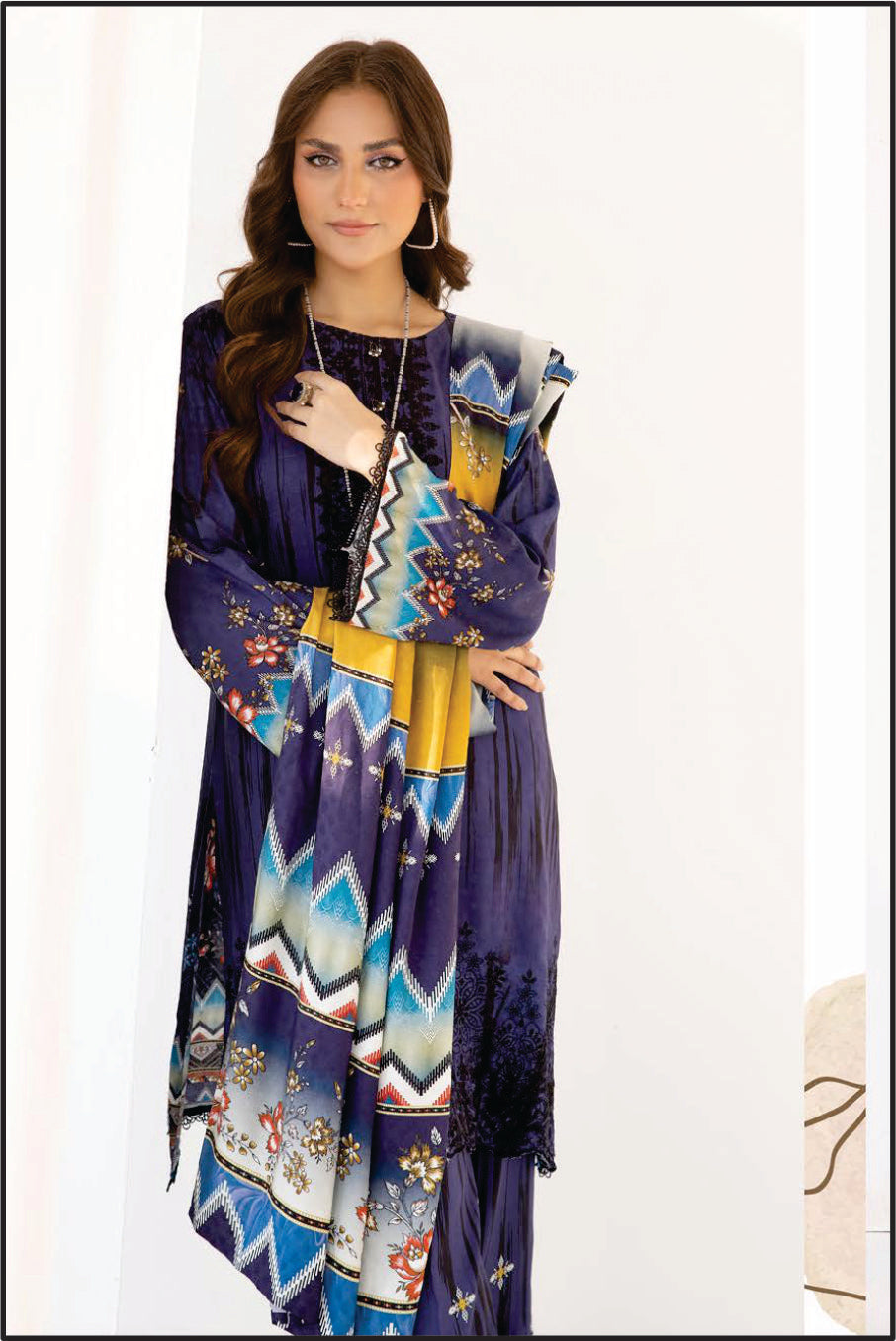 Ladies EMBROIDERED Printed Suit by Rang Barang