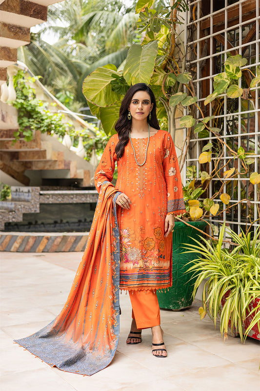 Dr.Haris - Riwayat Unstitched Digital Printed Chambrey 3 Piece Suit - Winter