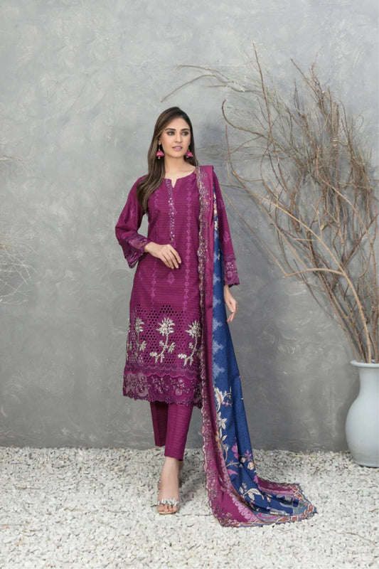 Tawakkal Dimah Embroidered Zari Khaddar Suit - winter 2024