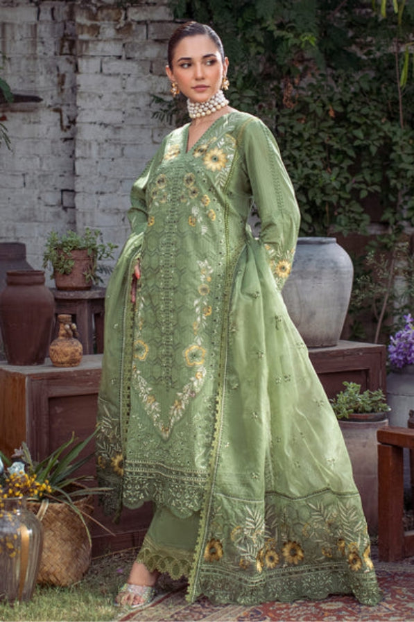 Ladies Unstitched Embroidered Lawn Suit by Marjjan