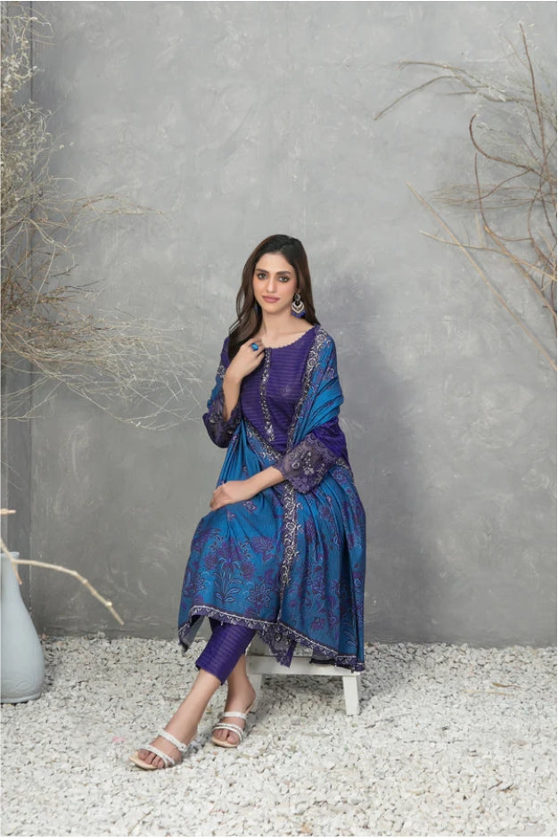 Tawakkal Dimah Embroidered Zari Khaddar Suit - winter 2024