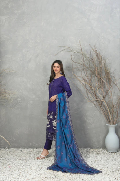 Tawakkal Dimah Embroidered Zari Khaddar Suit - winter 2024