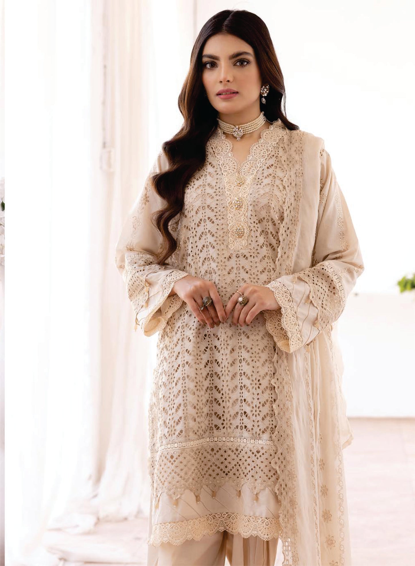 Ladies EMBROIDERED LAWN Suit by Mahees Embroided Lawn