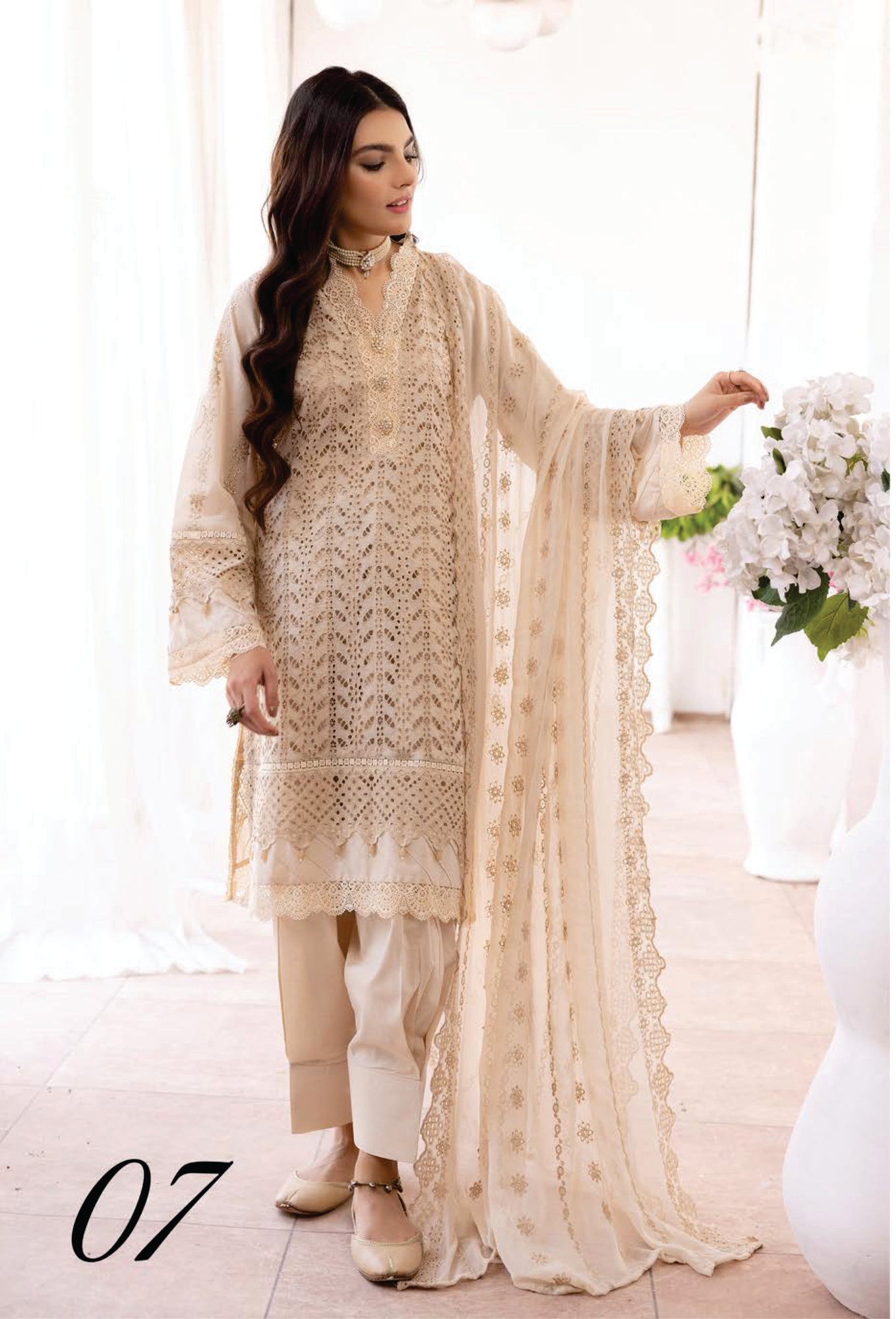 Ladies EMBROIDERED LAWN Suit by Mahees Embroided Lawn