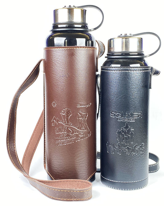 Insulated Leather Cover Water Bottles