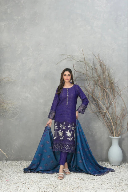 Tawakkal Dimah Embroidered Zari Khaddar Suit - winter 2024