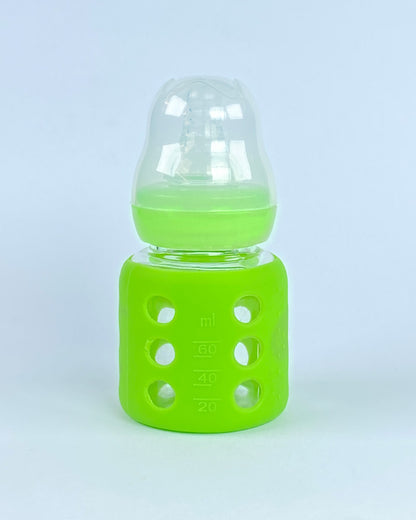 Green Baby Feeder Bottle with Silicone Grip