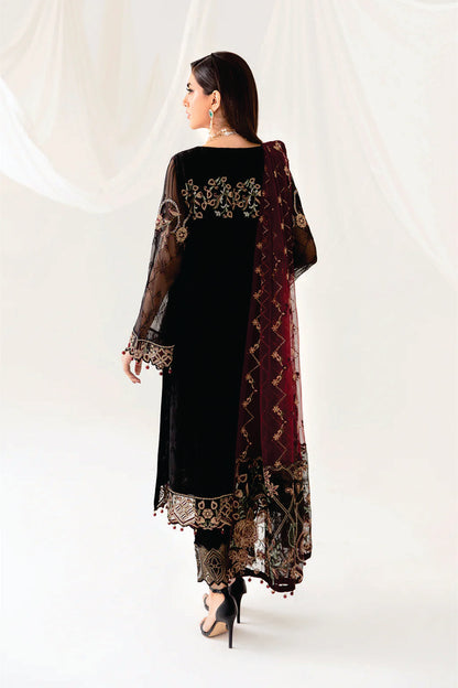 Ladies EMBROIDERED Chiffon Suit RANGOON by Ramsha