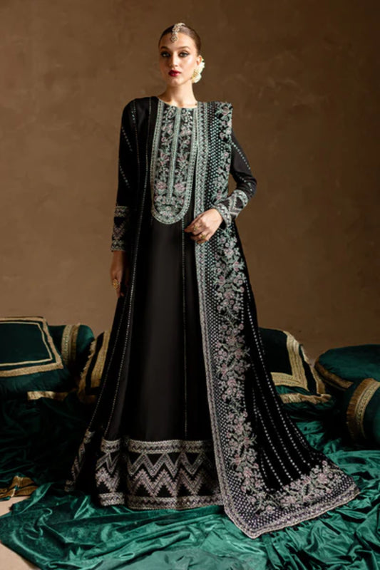 Marjjan Velvet Embroidered 3 Piece Suit - Winter