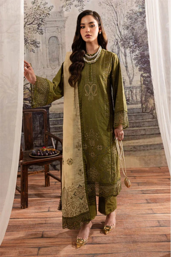 Ladies Unstitched Embroidered Karandi Suit by Marjjan - Winter