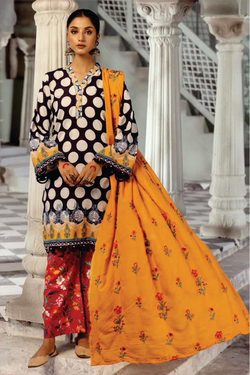 Ladies Unstitched Printed Khadar Suit by Mahees Printed Khaddar Suit