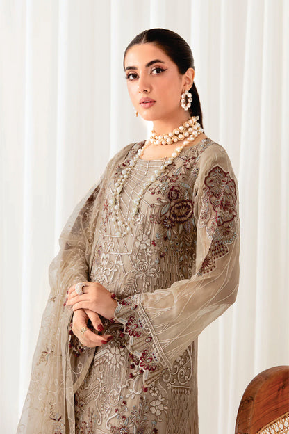 Ladies EMBROIDERED Chiffon Suit RANGOON by Ramsha