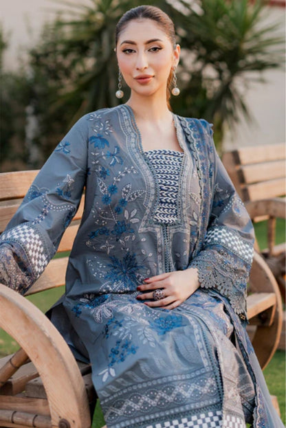 Ladies Unstitched Embroidered Lawn Suit by Marjjan