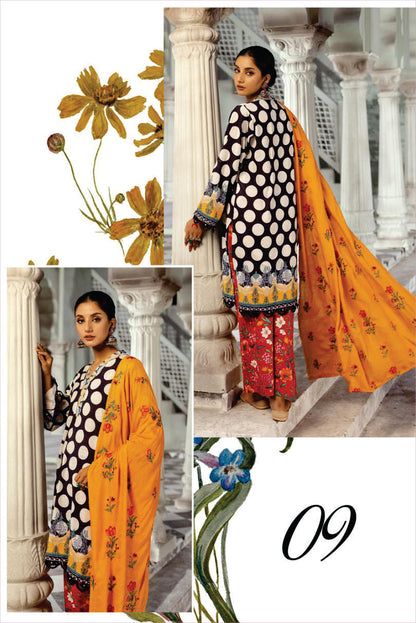 Ladies Unstitched Printed Khadar Suit by Mahees Printed Khaddar Suit