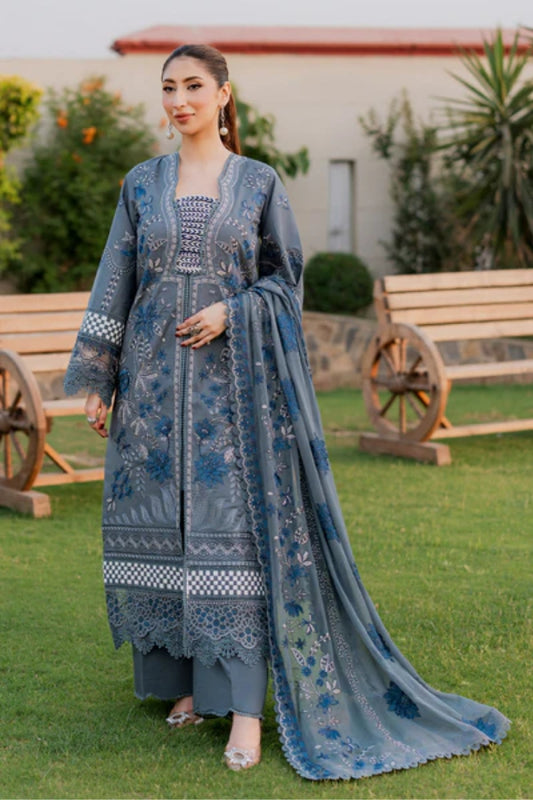 Ladies Unstitched Embroidered Lawn Suit by Marjjan