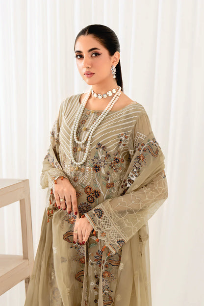 Ladies EMBROIDERED chiffon Suit Rangoon by Ramsha