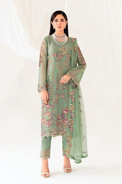 Ladies EMBROIDERED Chiffon Suit Rangoon by Ramsha